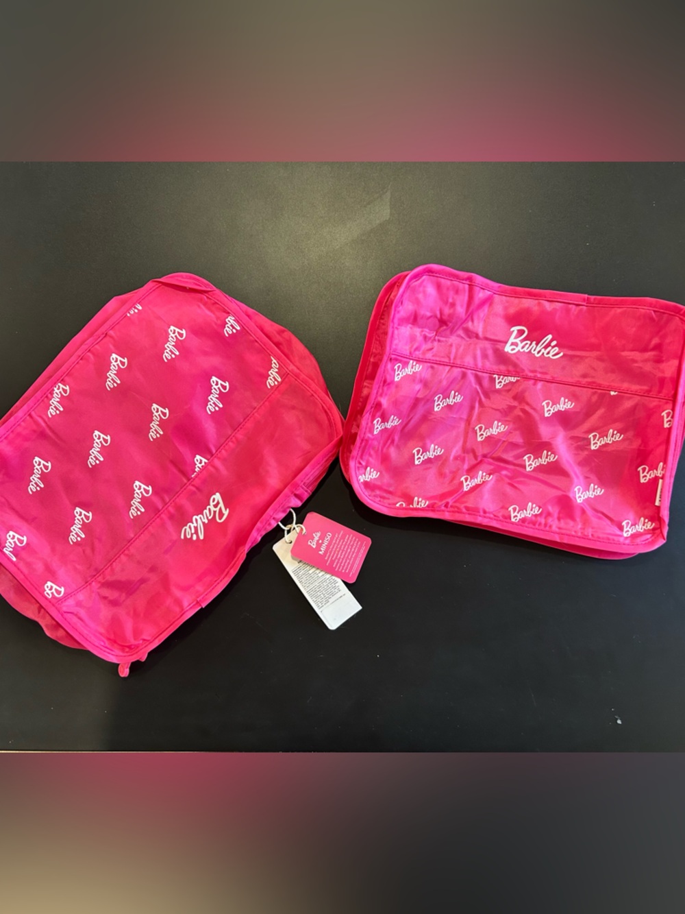 Barbie Bright Pink Logo Cosmetic Pouch Duo